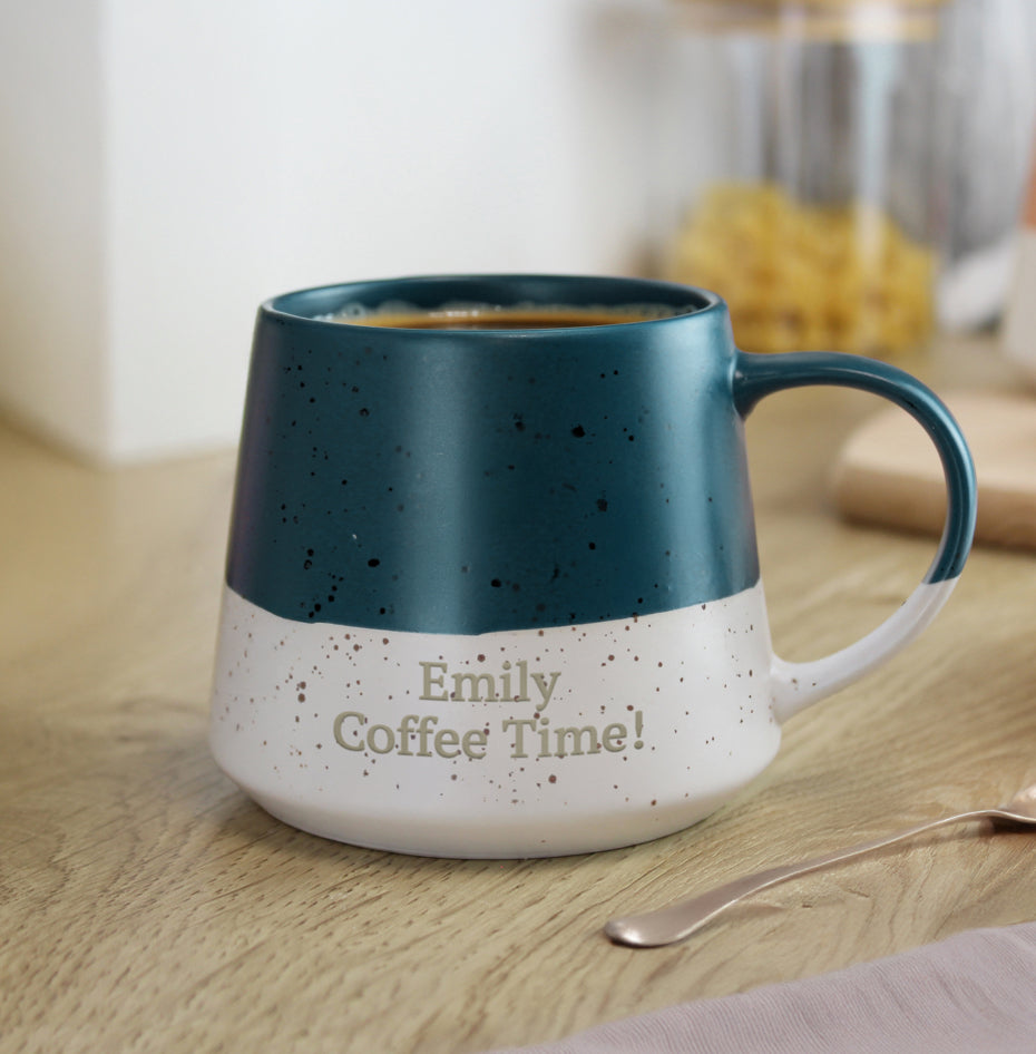 Personalised Blue Speckled Ceramic Mug