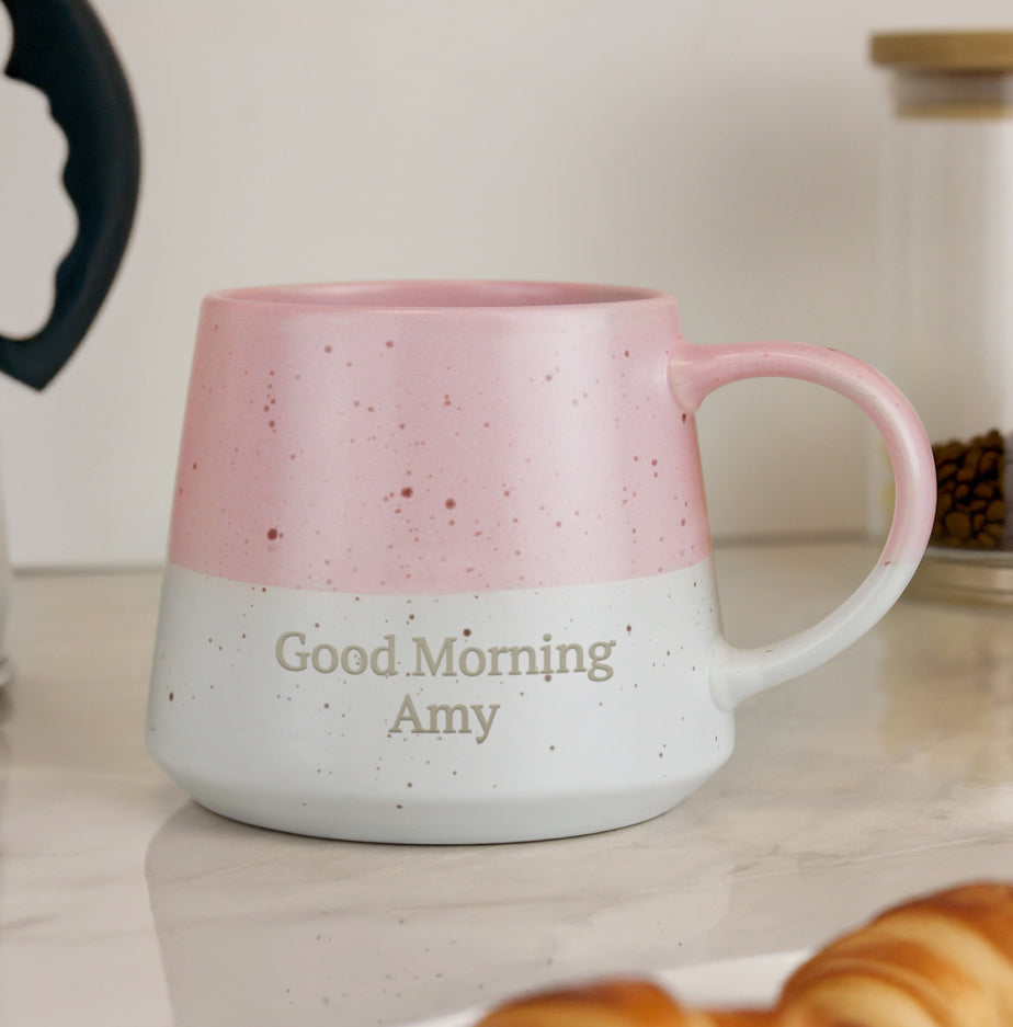 Personalised Pink Speckled Ceramic Mug