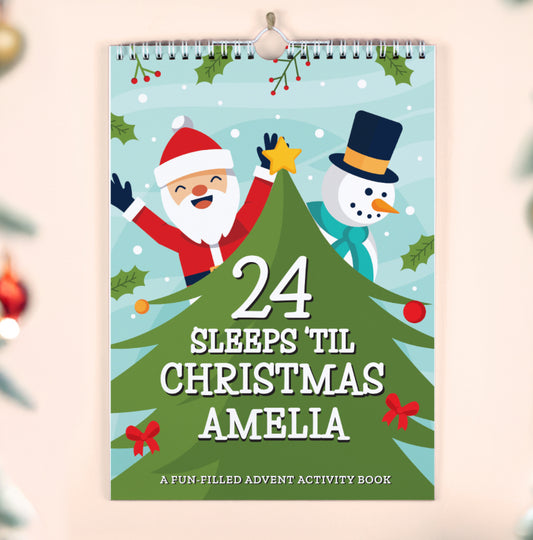 Personalised 24 Sleeps Christmas Activity Advent Calendar