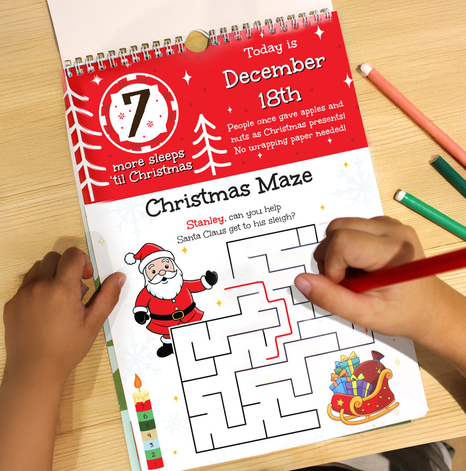 Personalised 24 Sleeps Christmas Activity Advent Calendar