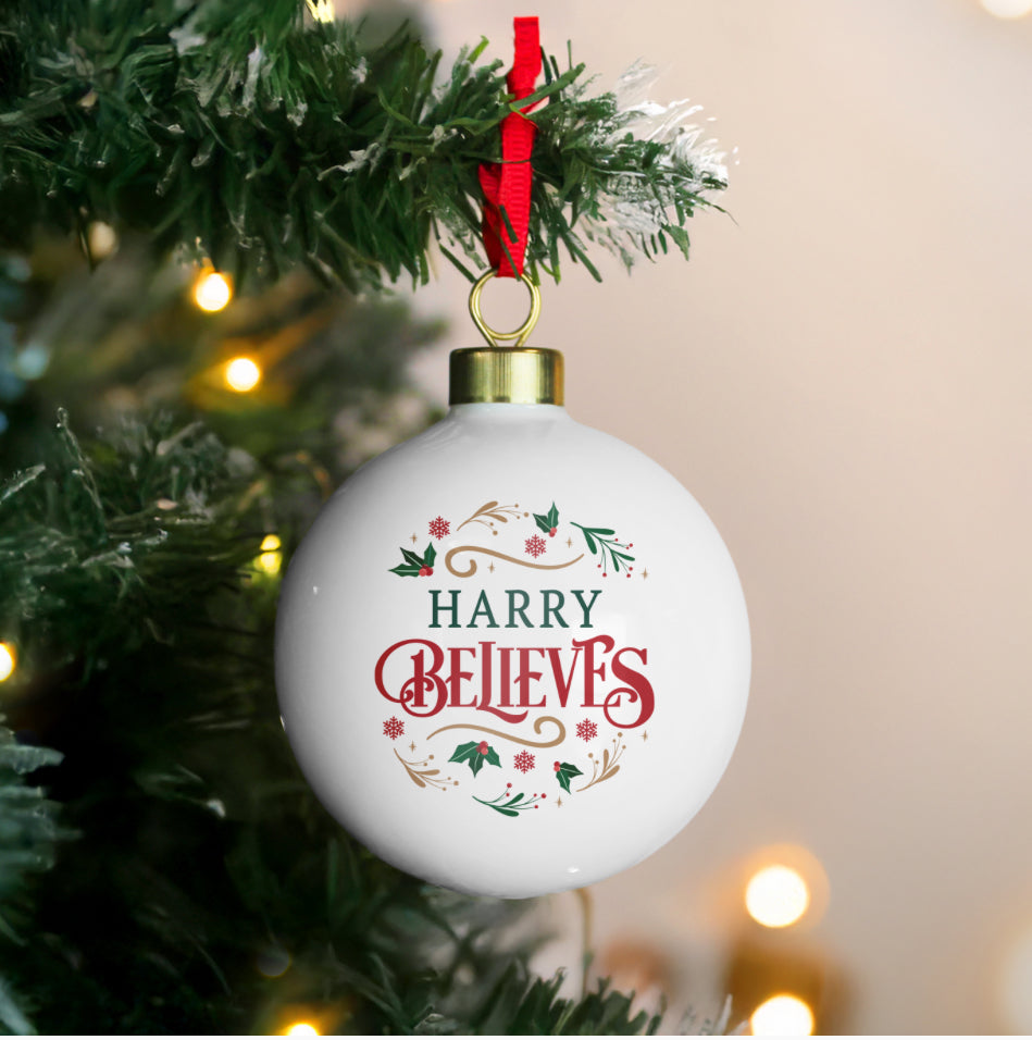 Personalised Believe in Christmas Bauble