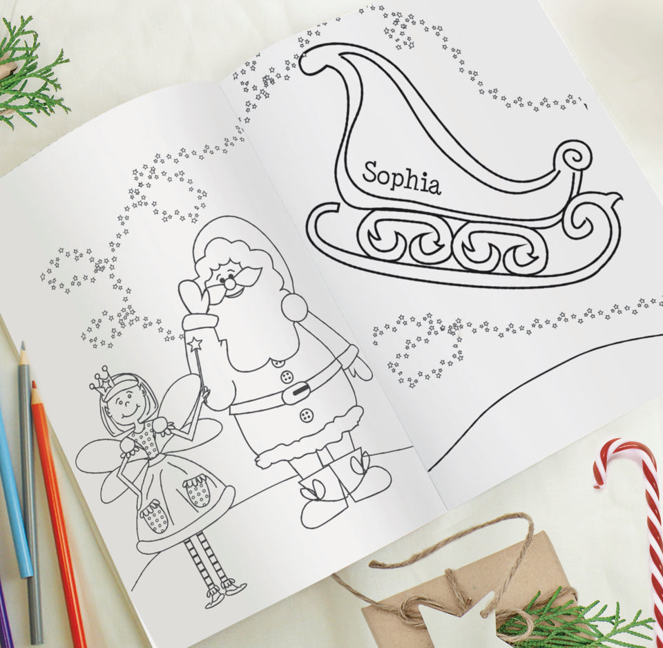 Personalised 'It's Christmas' Fairy Colouring Book