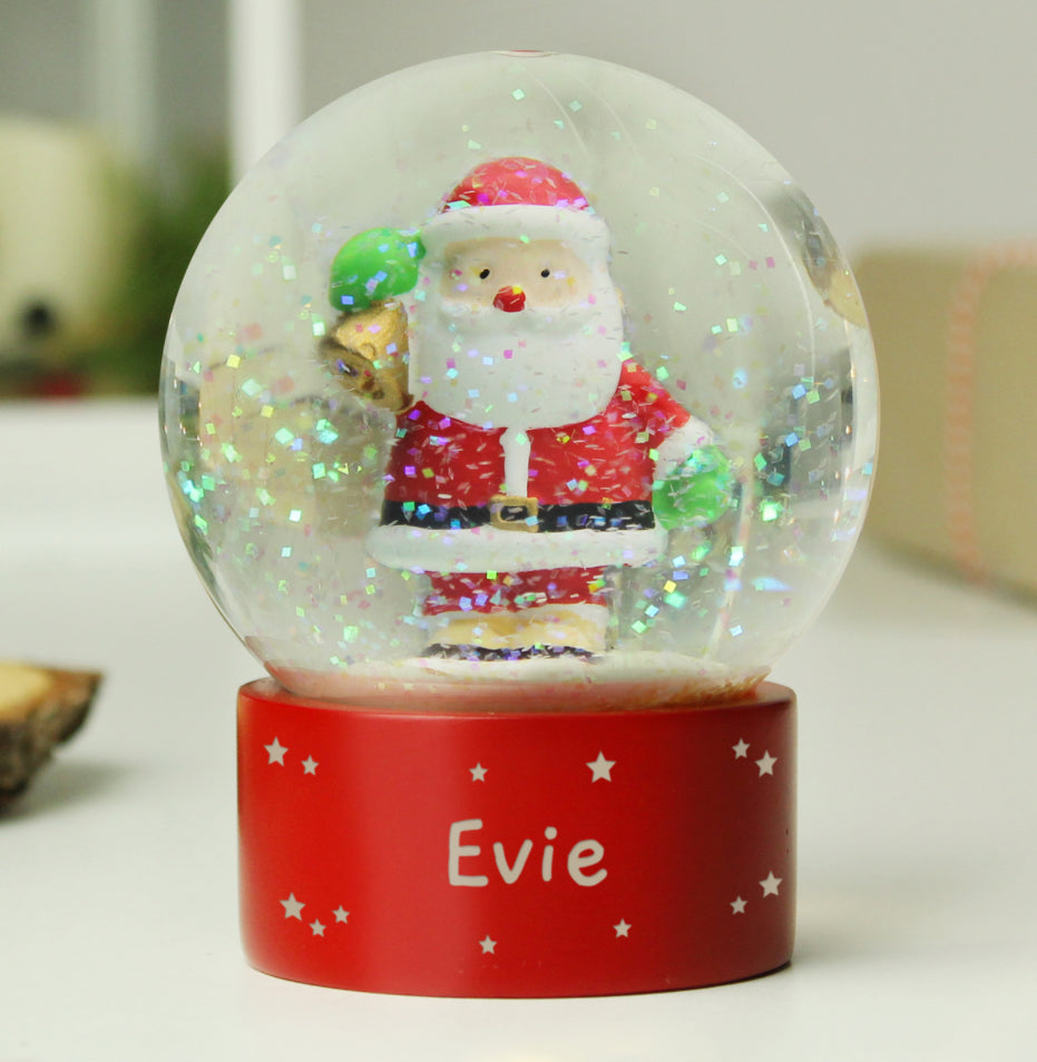 Personalised Name Only Santa Snow Globe