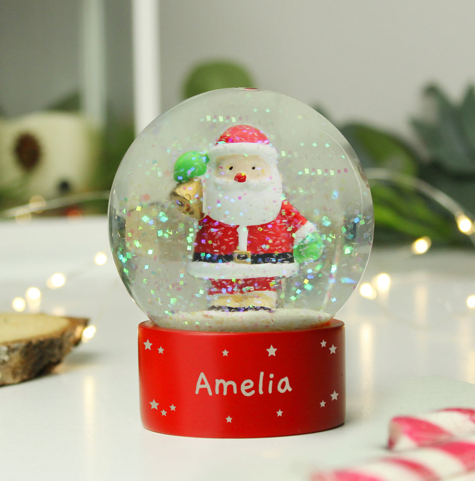 Personalised Name Only Santa Snow Globe