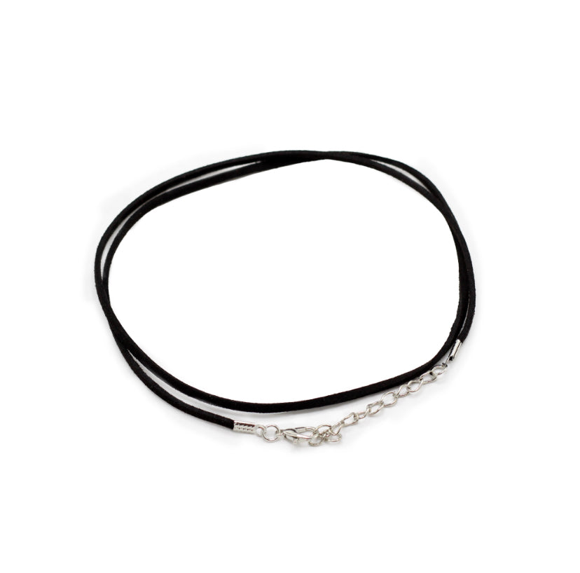 Faux Leather Pendant Cord - 2.5mm x 55cm - Black A001