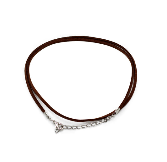 Faux Leather Pendant Cord - 2.5mm x 55cm - Dark Brown A010