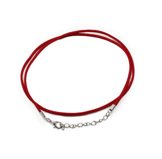 Faux Leather Pendant Cord - 2.5mm x 55cm - Red A056