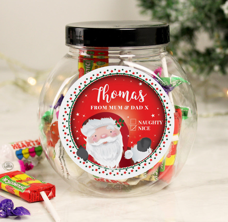 Personalised Santa Christmas Sweet Jar