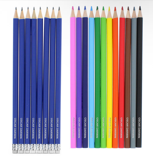 Personalised Pack of 20 HB Pencils & Colouring Pencils