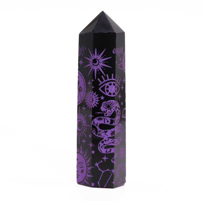 Black Obsidian Point - Mystic Story - Deep Purple