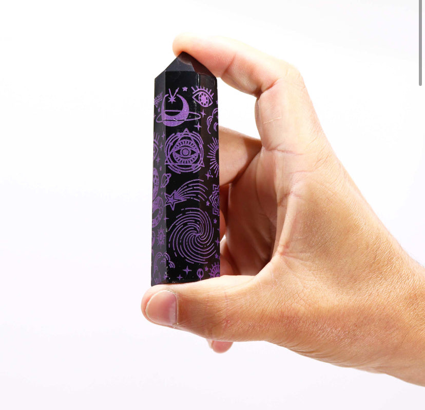 Black Obsidian Point - Mystic Story - Deep Purple