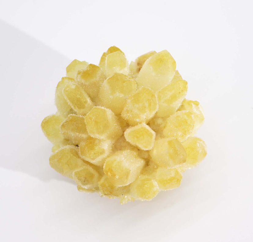 Crafted Natural Quartz Cluster - Yellow Ghost Quartz