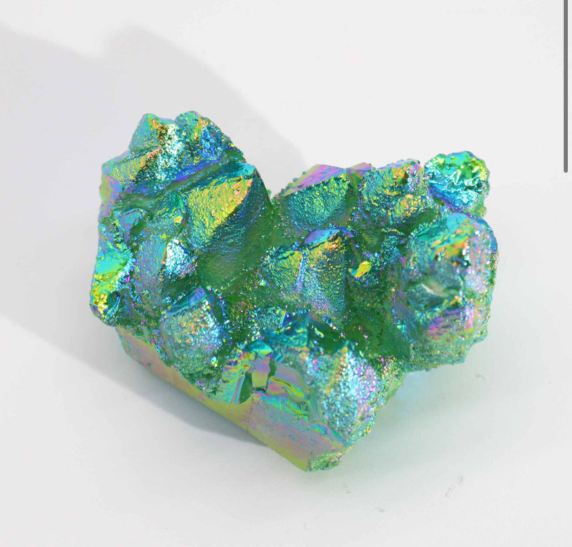 Med Enhanced Natural Quartz - Aura Green Flame Quartz