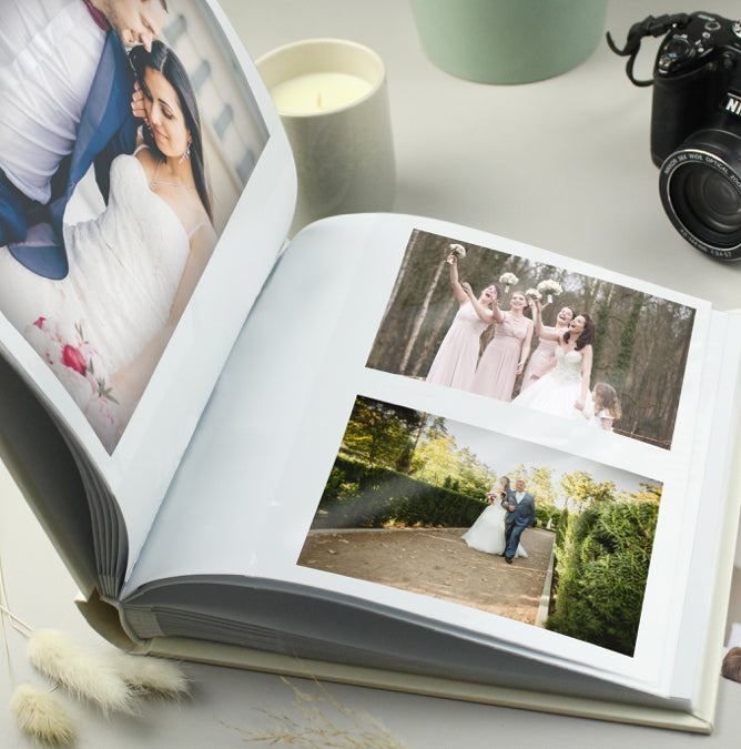 Personalised Gold Heart Couples Square Photo Album