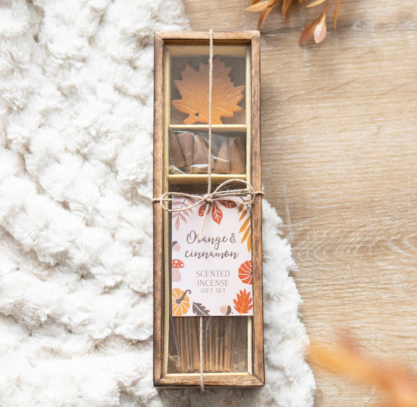 Autumn Leaf Orange & Cinnamon Incense Gift Set