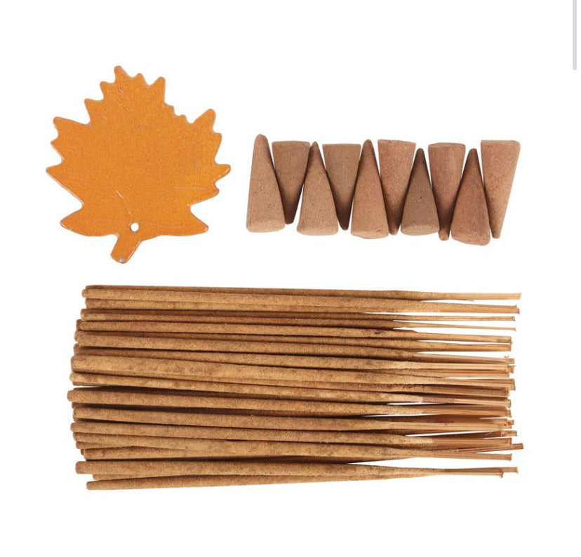 Autumn Leaf Orange & Cinnamon Incense Gift Set