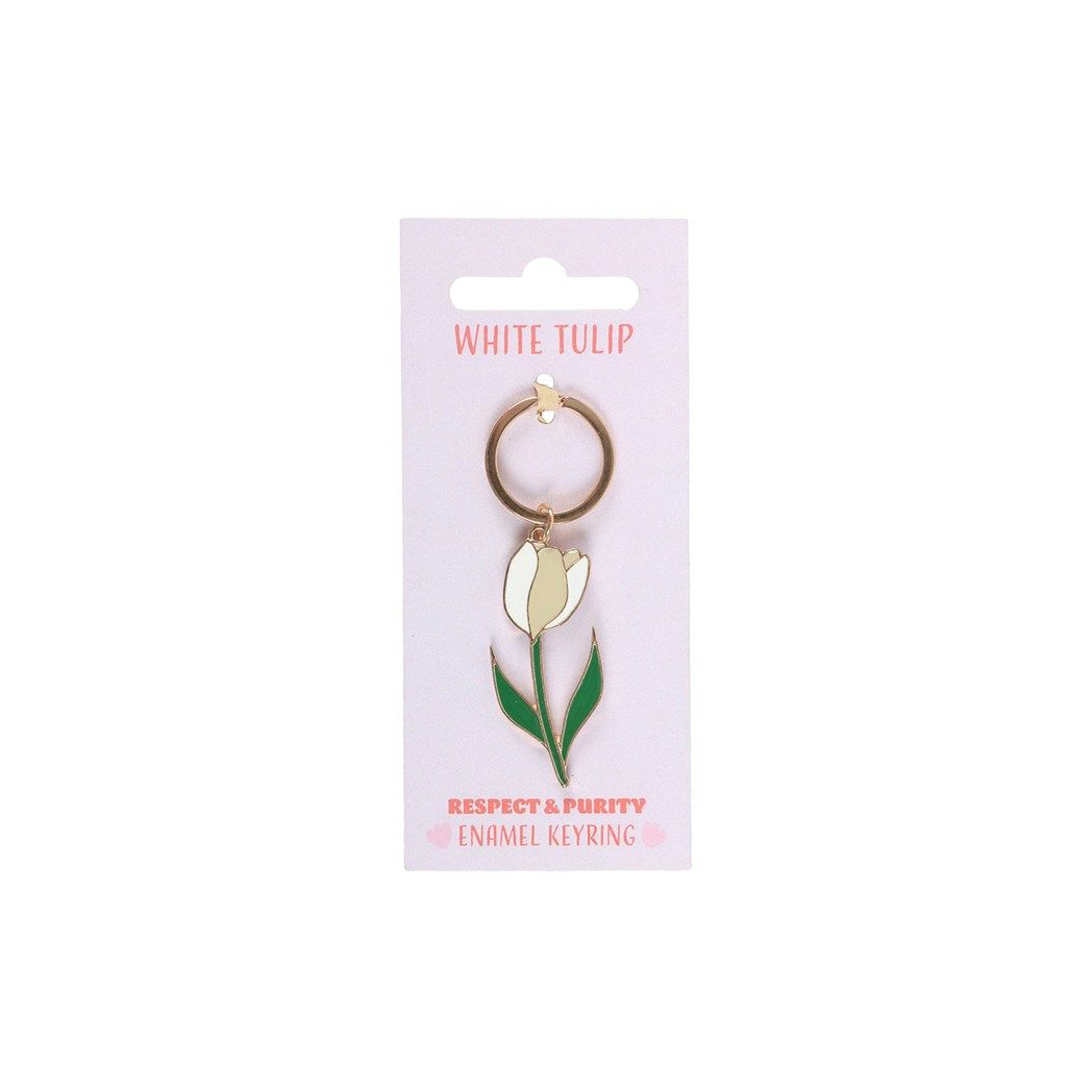 White Tulip Keyring