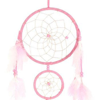 Light Pink Double Dreamcatcher with Tassels