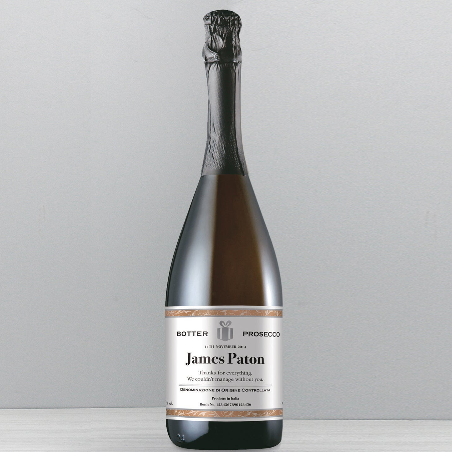 Personalised Contemporary Label Prosecco