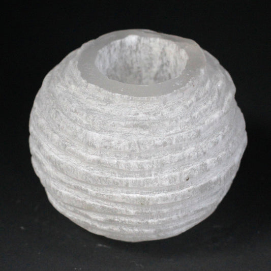 Selenite Snowball Candle Holder - 8 cm