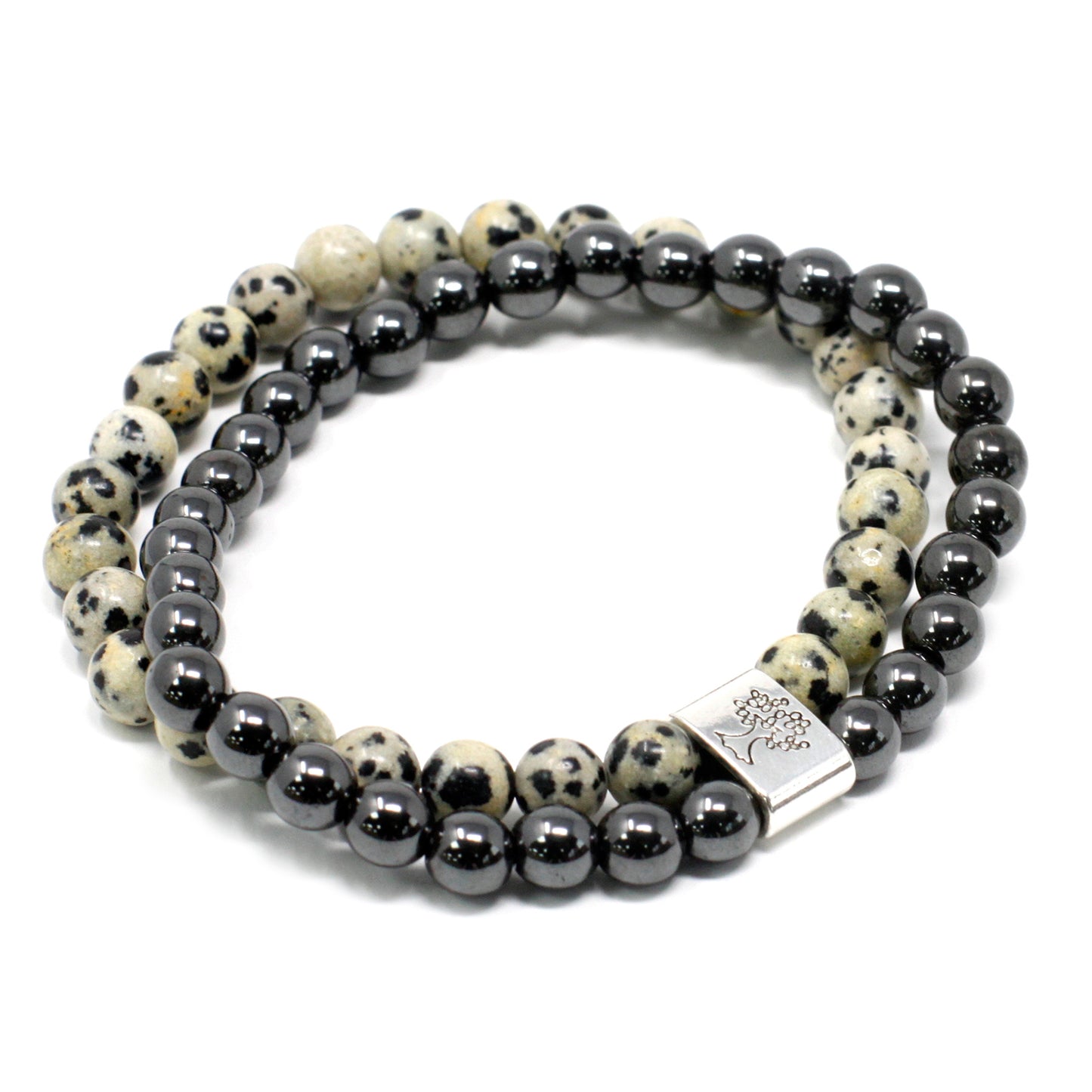 Magnetic Gemstone Bracelet - Dalmation Jasper