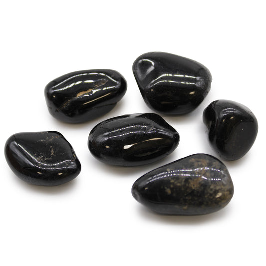 6x Large African Tumble Stones - Black Onyx