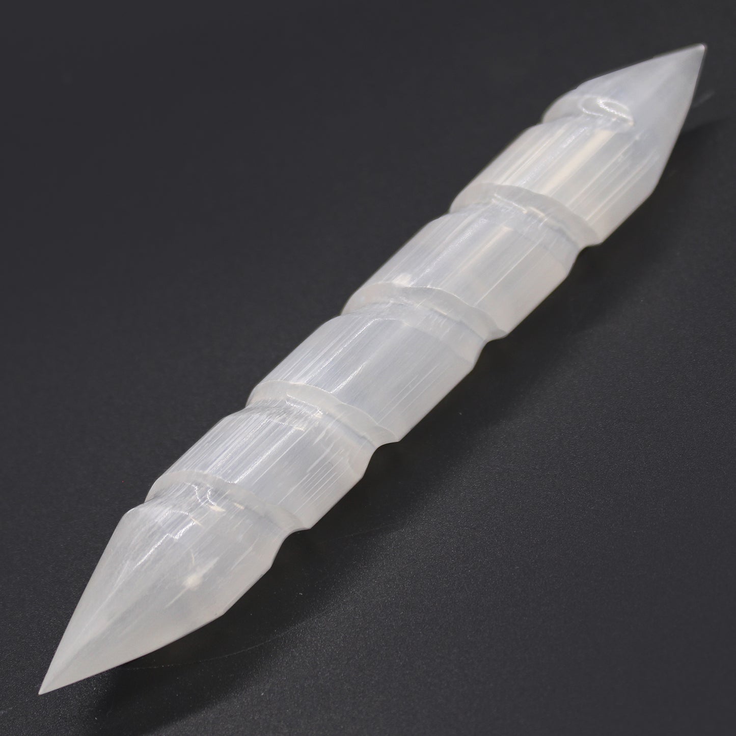 Selenite Spiral Wands - 16 cm (Point Both Ends)