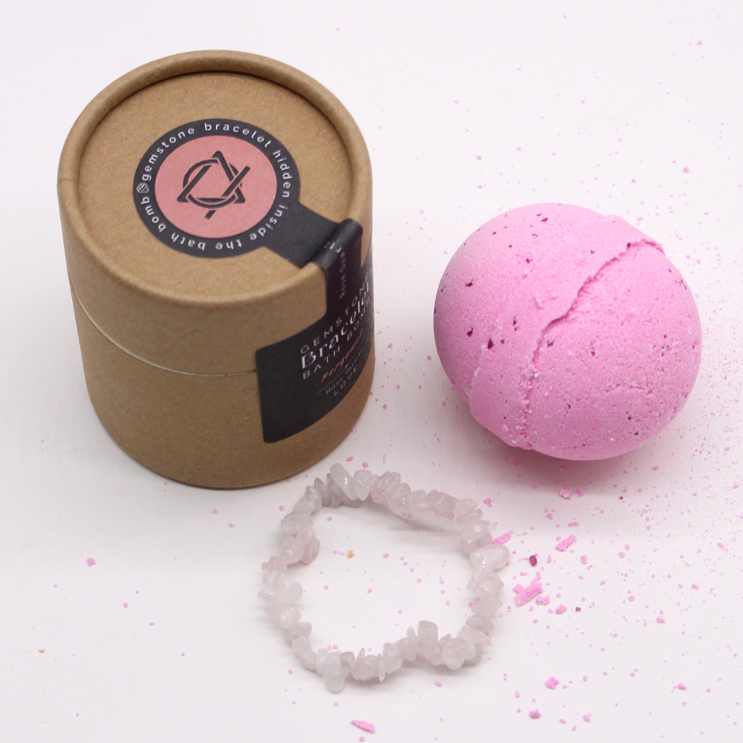 Rose Quartz Gem Bracelet Bath Bomb