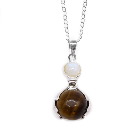 Gemstone Healing Hands Pendant - Tiger Eye