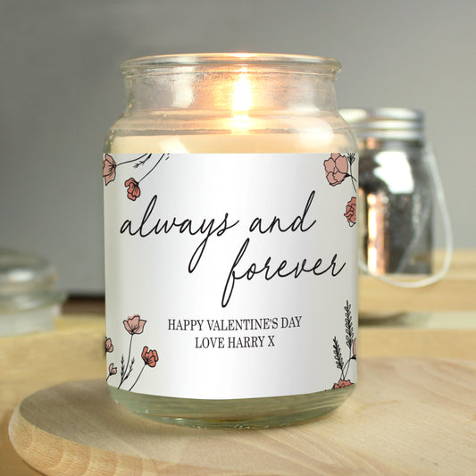 Personalised Always & Forever Large Scented Jar Candle