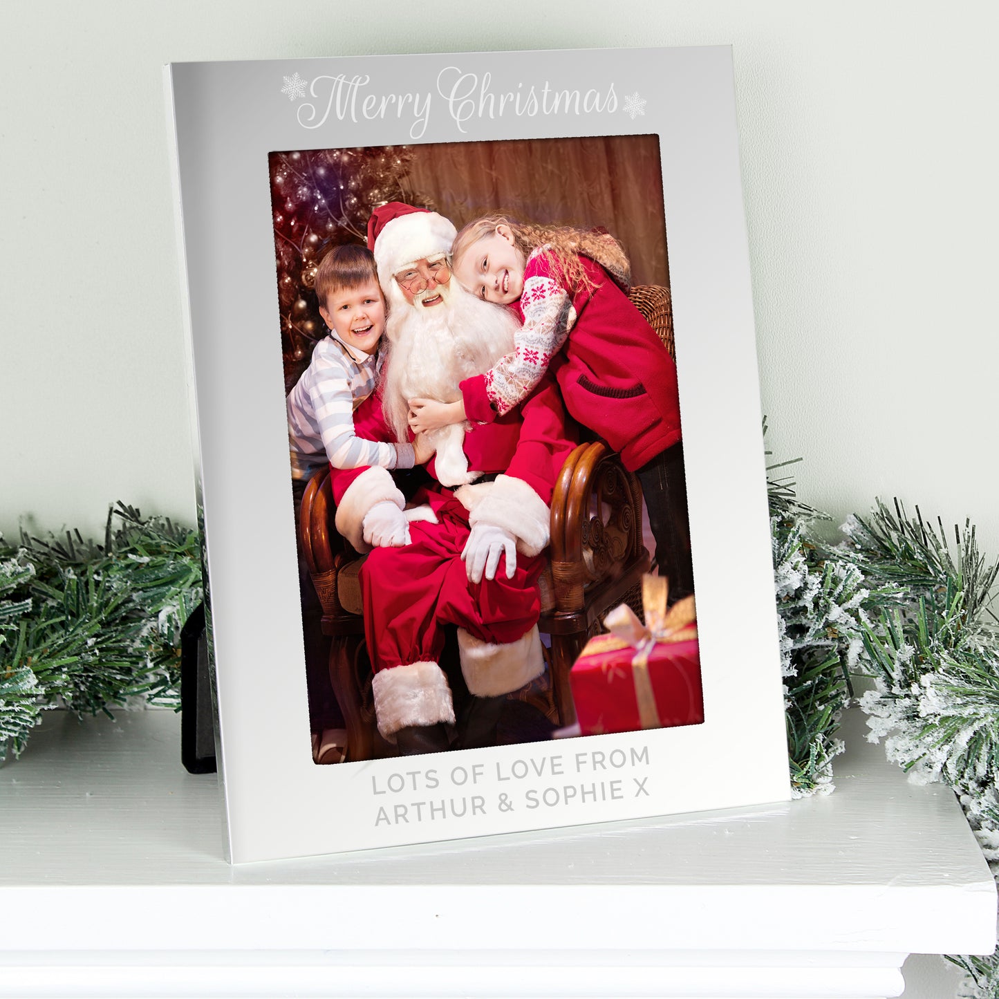 Personalised Silver 5x7 Merry Christmas Photo Frame