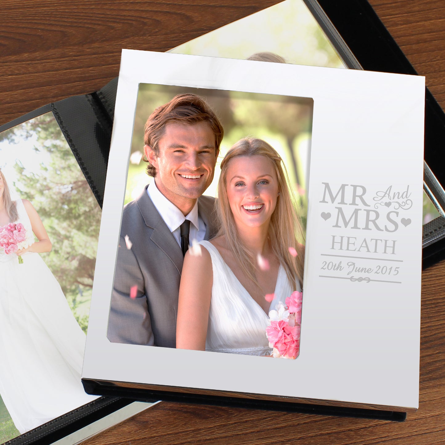 Personalised Mr & Mrs Photo Frame Album 6x4