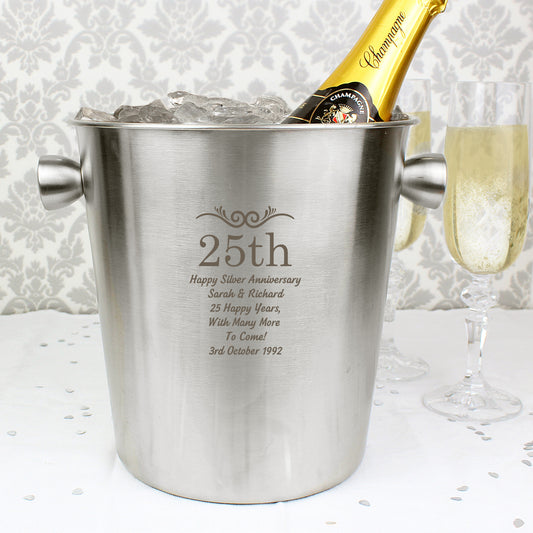 Personalised Number Frame Stainless Steel Ice Bucket