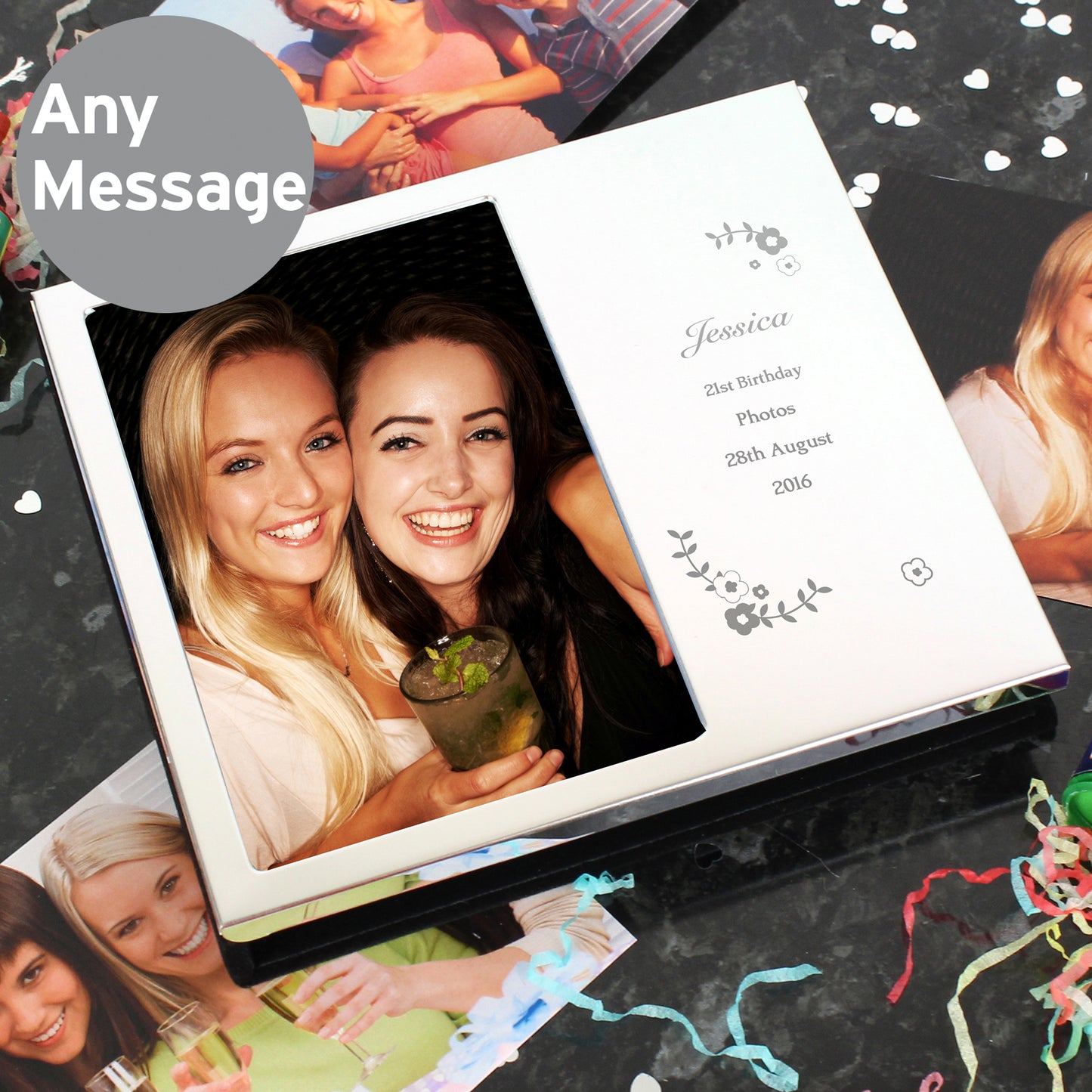 Personalised Vintage Floral 6x4 Photo Frame Album