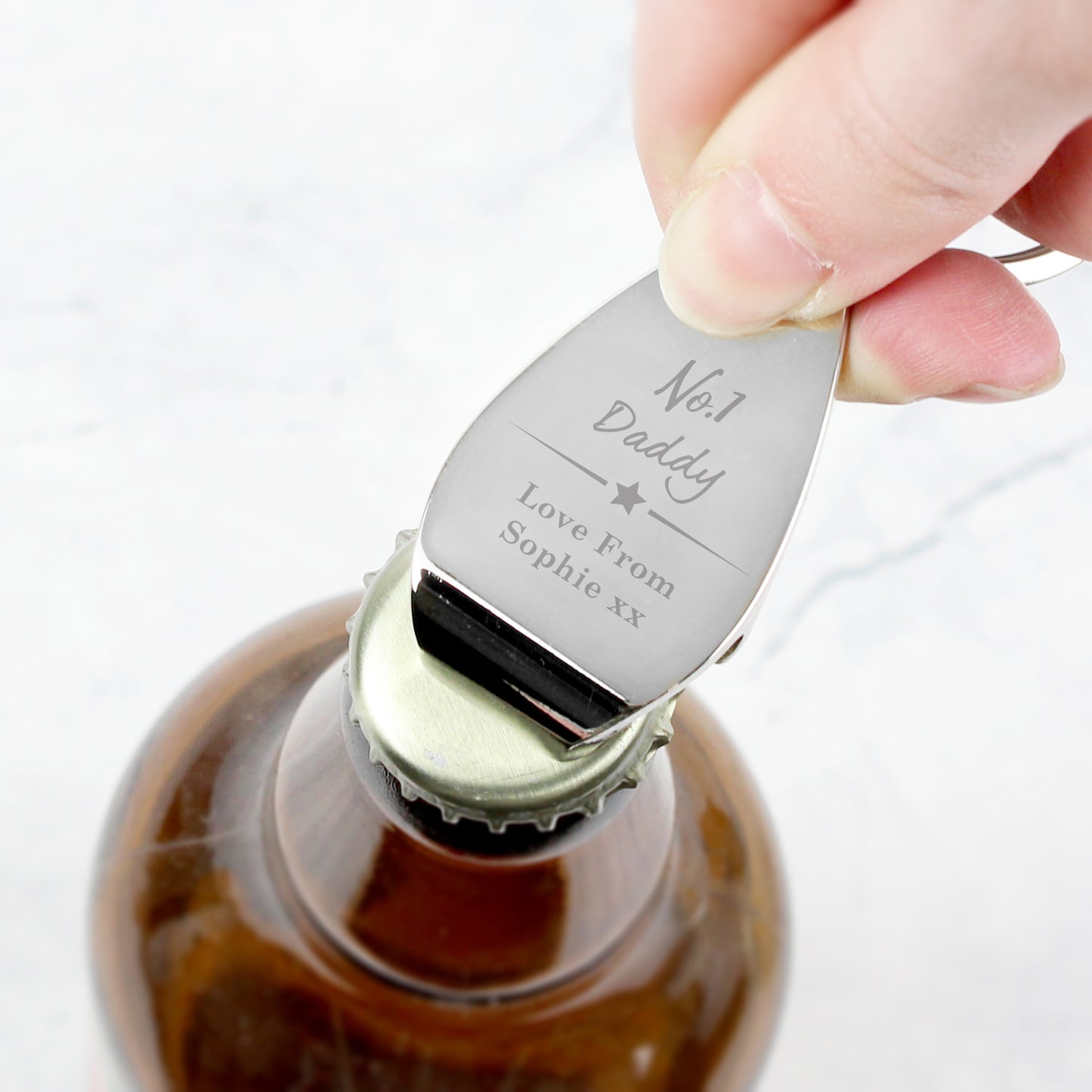 Personalised No.1 Bottle Opener Keyring