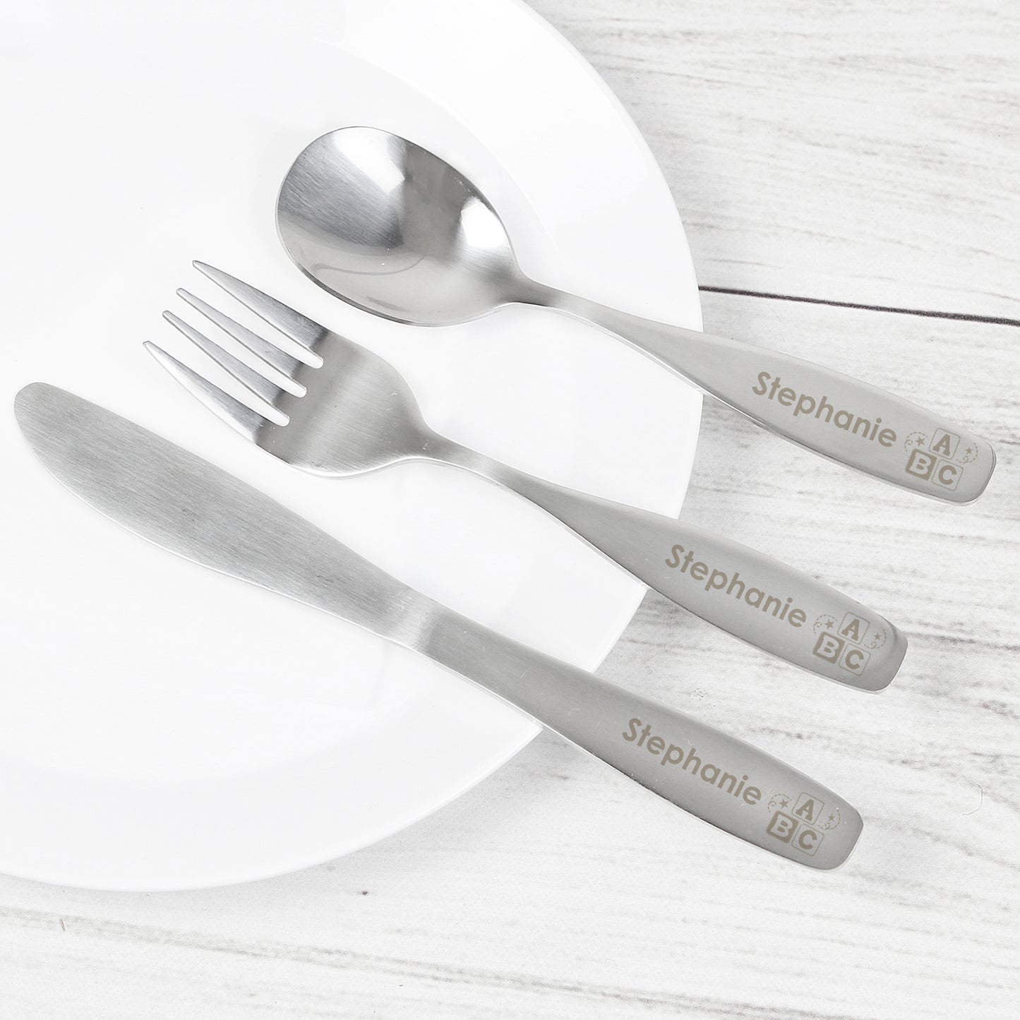 Personalised 3 Piece ABC Cutlery Set