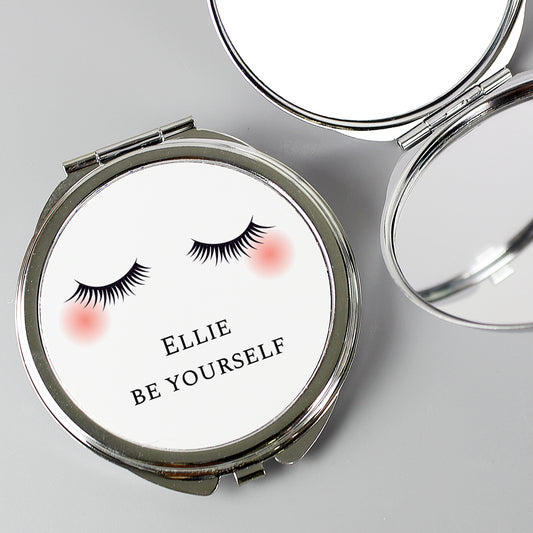 Personalised Eyelashes Compact Mirror