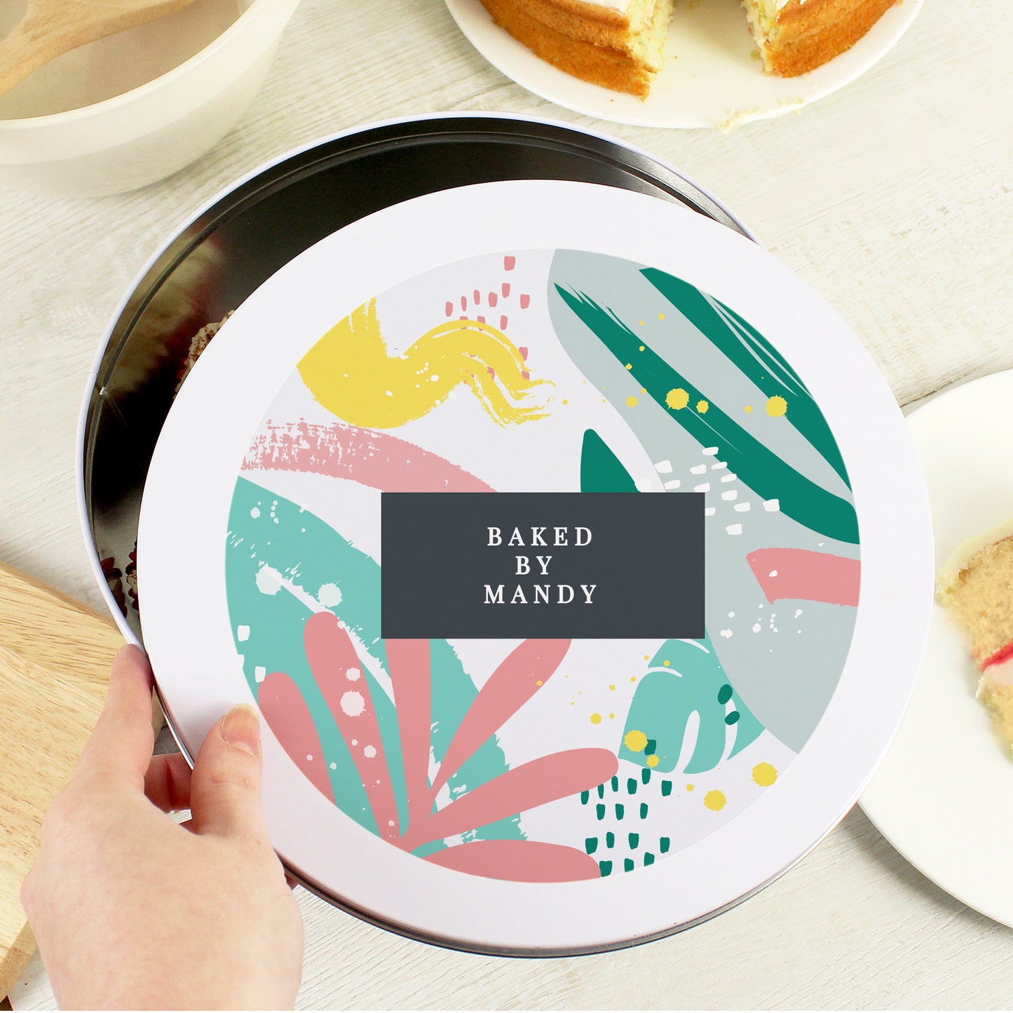 Personalised Abstract Design Cake Tin