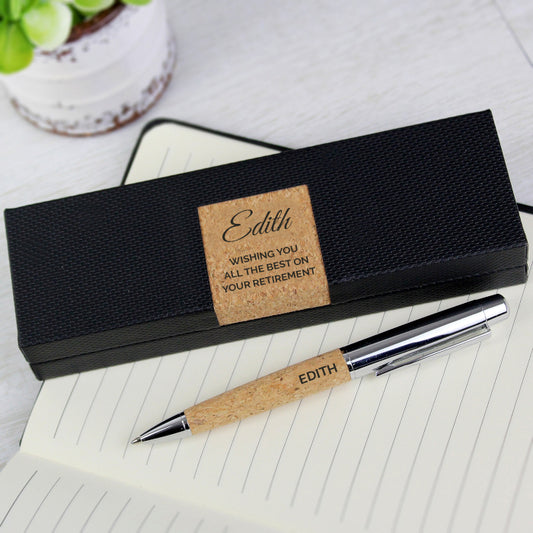 Personalised Free Text Cork Pen Set