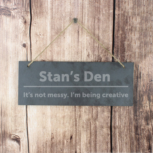 Personalised Bold Design Hanging Slate Plaque