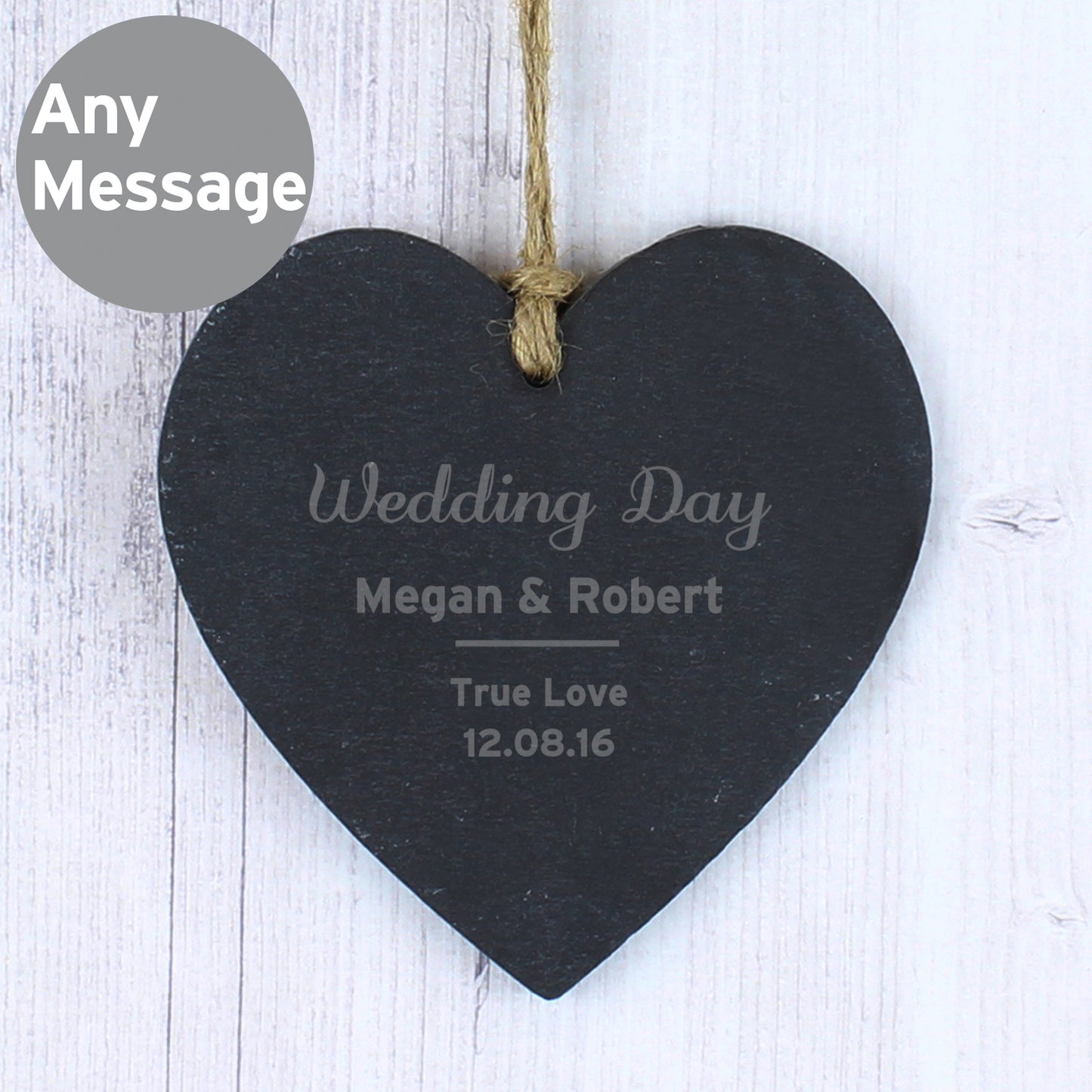 Personalised Classic Slate Heart Decoration