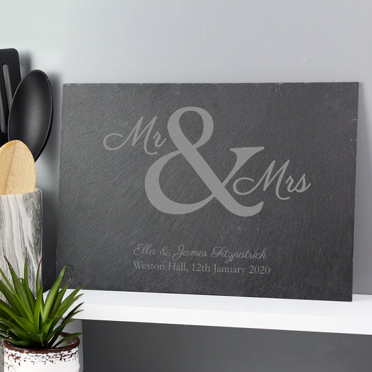 Personalised Mr & Mrs Slate Placemat