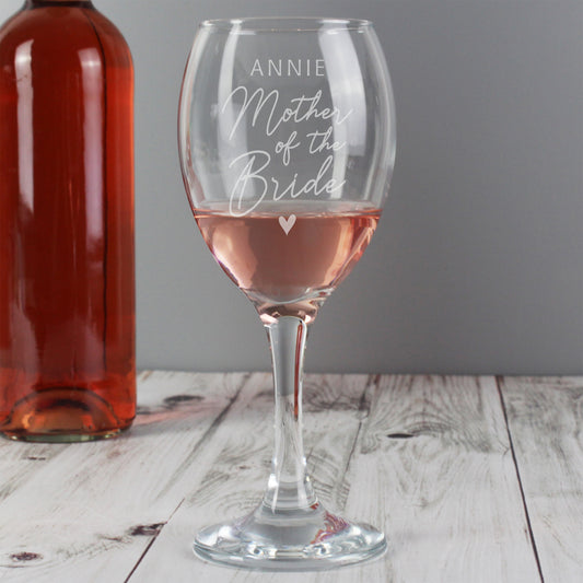 Personalised Mother of the Bride Wine Glass