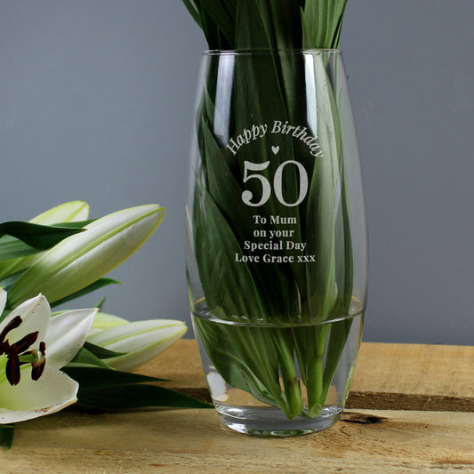 Personalised Happy Birthday Bullet Vase