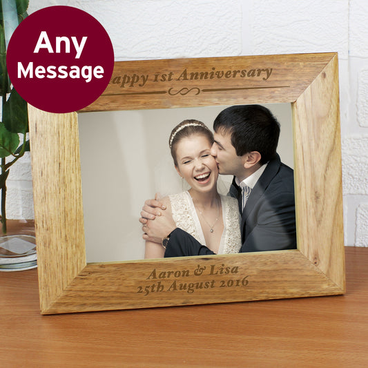 Personalised Formal 5x7 Landscape Wooden Photo Frame