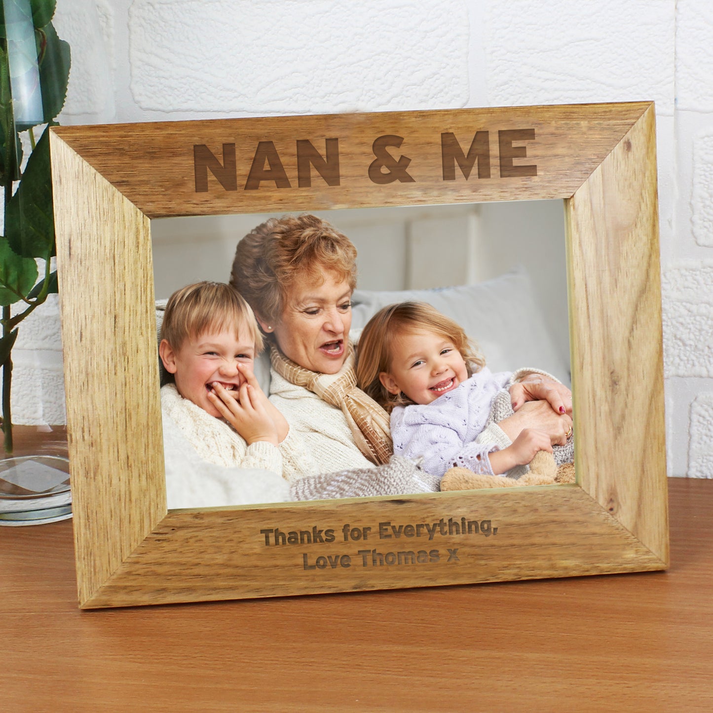 Personalised Nan & Me 5x7 Landscape Wooden Photo Frame