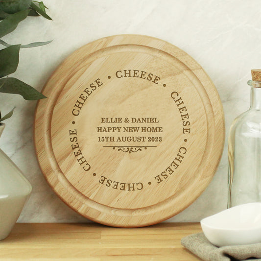 Personalised Cheese Round Chopping Board