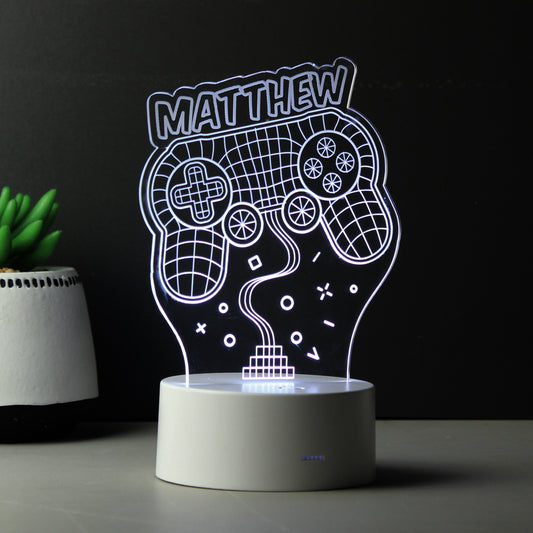 Personalised Name Gaming LED Colour Changing Night Light