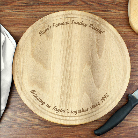 Personalised Plain Round Chopping Board