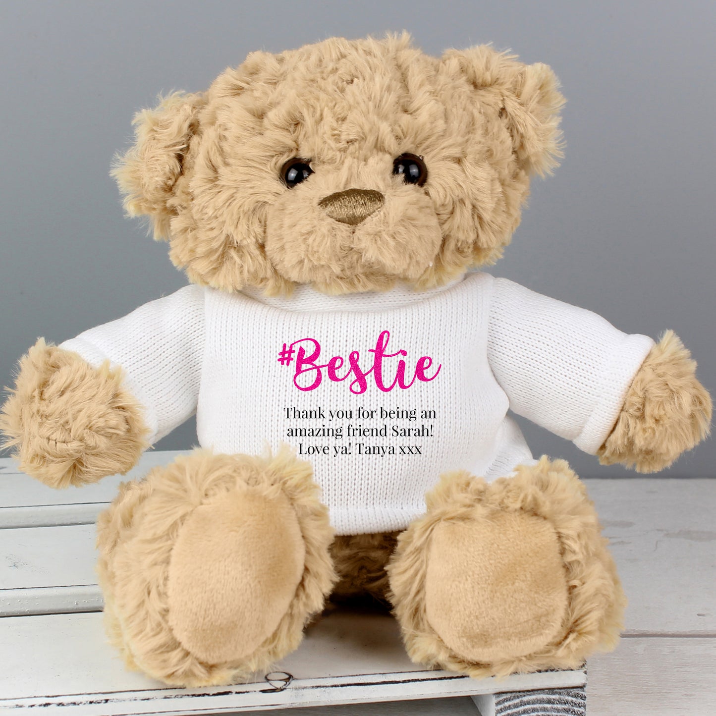 Personalised #Bestie Teddy Bear